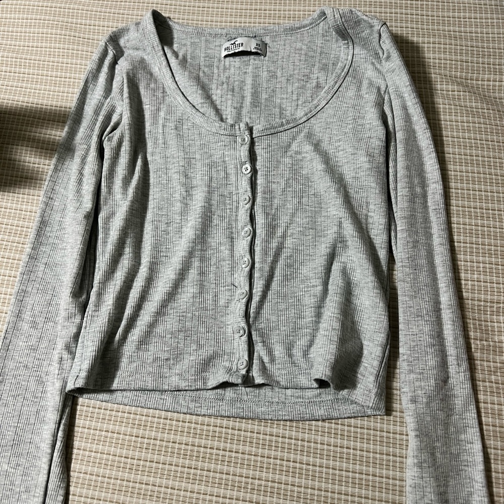 light gray long sleeve button shirt!